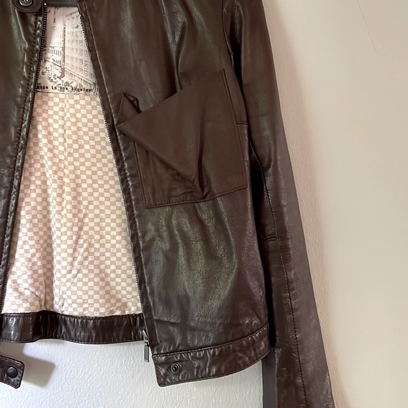 1020 BY NICOLE Leather Racer Moto Jacket Made in Los Angeles - Picture 4 of 10
